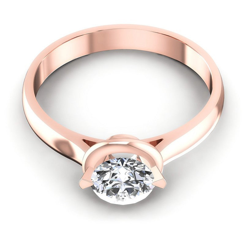 Round Cut Diamonds Solitaire Ring in 18KT Yellow Gold