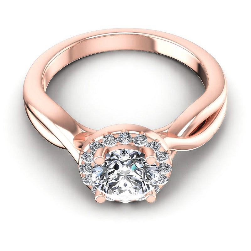 Round Diamonds 0.55CT Halo Ring in 18KT Yellow Gold
