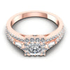 Baguette and Princess and Round Diamonds 1.15CT Halo Ring in 18KT Yellow Gold