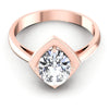 Oval Cut Diamonds Solitaire Ring in 18KT Yellow Gold