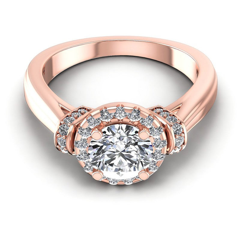 Round Diamonds 0.70CT Halo Ring in 18KT Yellow Gold