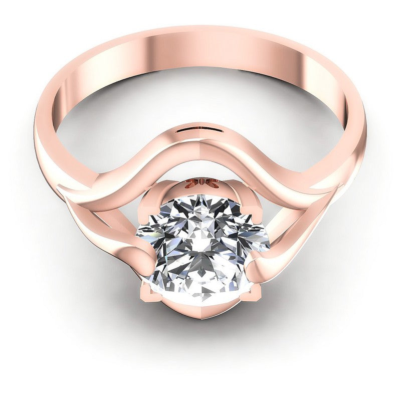 Round Cut Diamonds Solitaire Ring in 18KT Yellow Gold