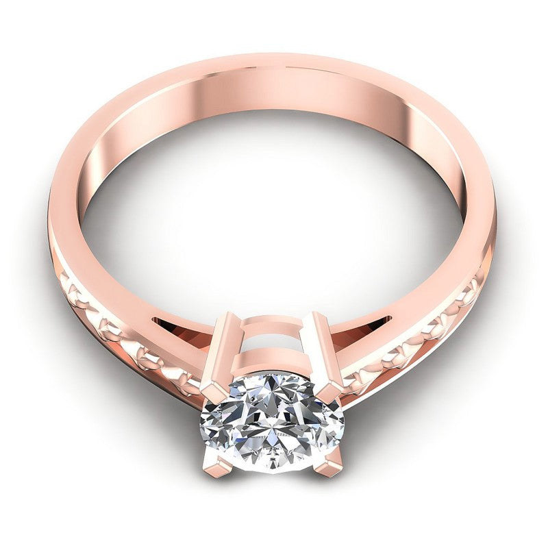 Round Cut Diamonds Solitaire Ring in 18KT Yellow Gold
