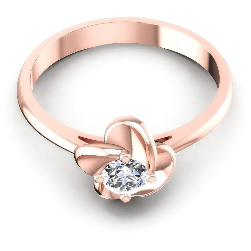 Round Cut Diamonds Solitaire Ring in 18KT Yellow Gold