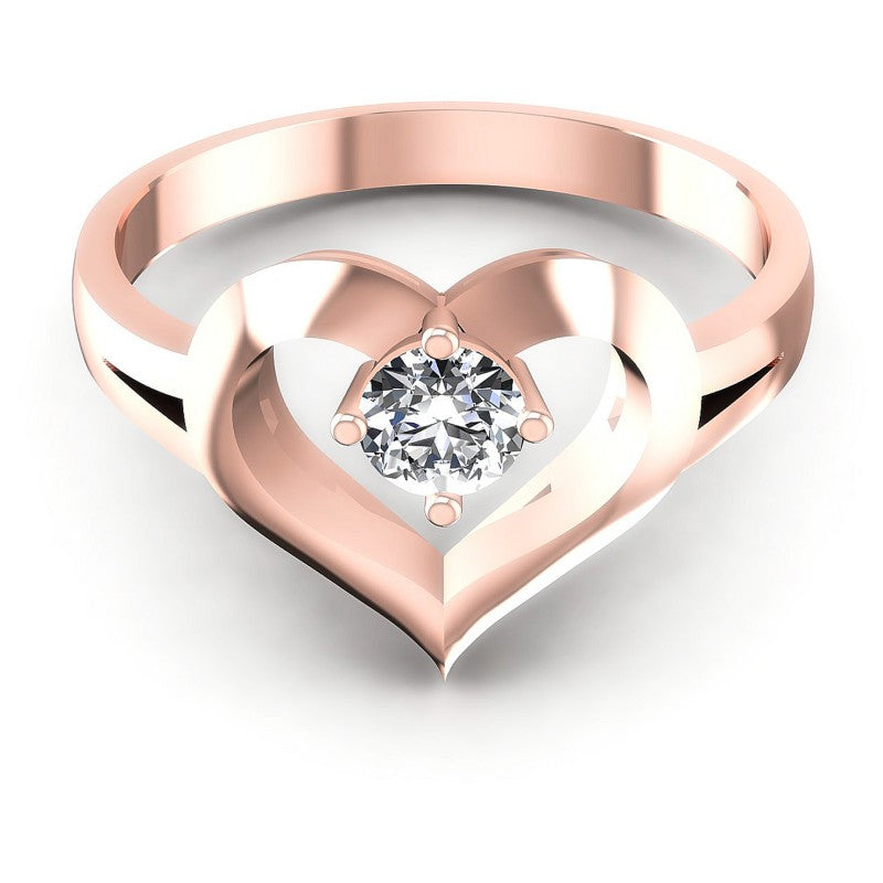 Round Cut Diamonds Solitaire Ring in 18KT Yellow Gold