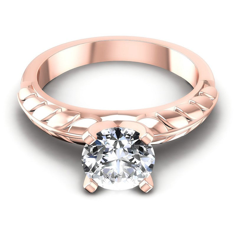 Round Cut Diamonds Solitaire Ring in 18KT Yellow Gold