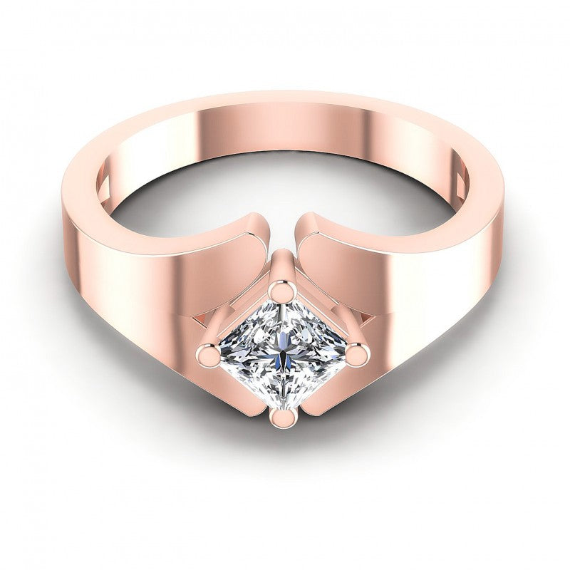 Round Cut Diamonds Solitaire Ring in 18KT Yellow Gold