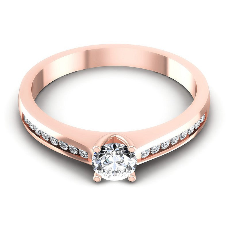 Round Cut Diamonds Engagement Ring in 18KT Yellow Gold
