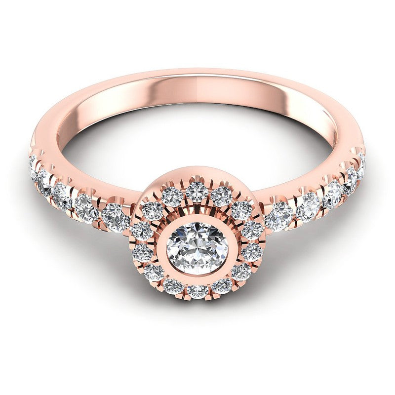 Round Diamonds 0.80CT Halo Ring in 18KT Yellow Gold