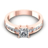 Princess And Round Cut Diamonds Engagement Ring in 18KT Yellow Gold