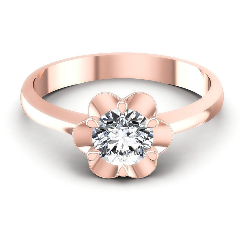 Round Diamonds 0.35CT Solitaire Ring in 18KT Yellow Gold