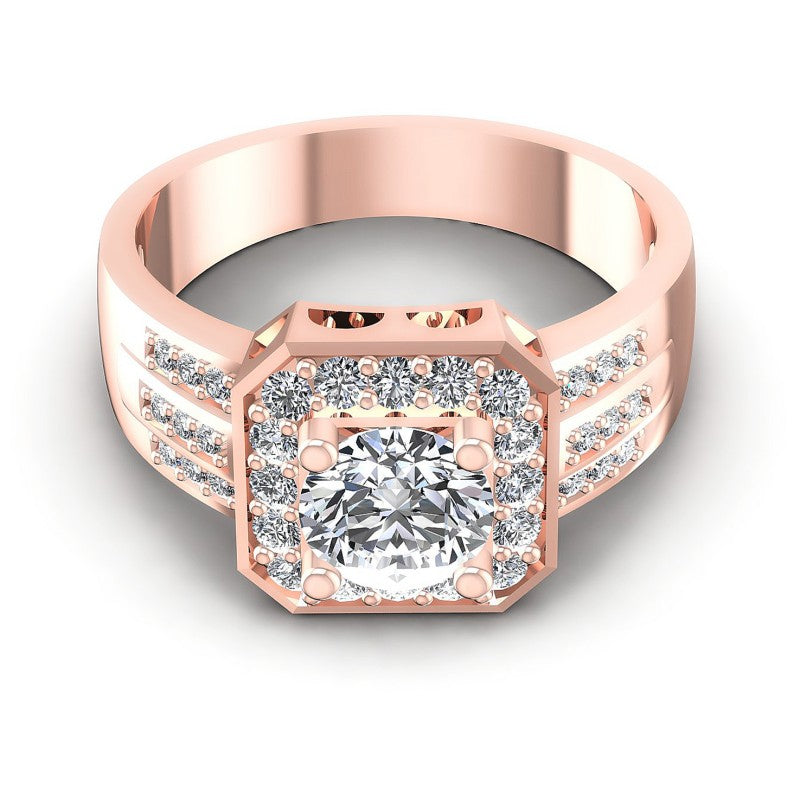 Round Cut Diamonds Halo Ring in 18KT Yellow Gold