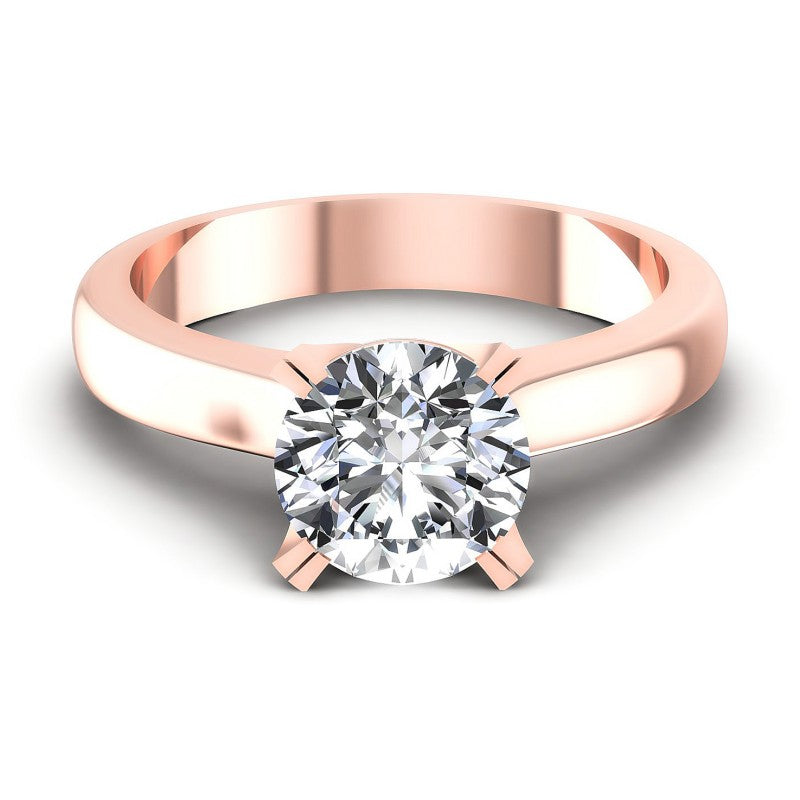Round Cut Diamonds Solitaire Ring in 18KT Yellow Gold