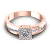 Princess And Round Cut Diamonds Halo Ring in 18KT Yellow Gold