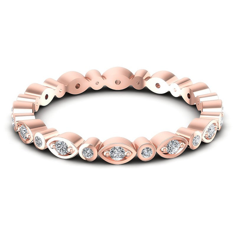 Round Cut Diamonds Eternity Ring in 18KT Yellow Gold