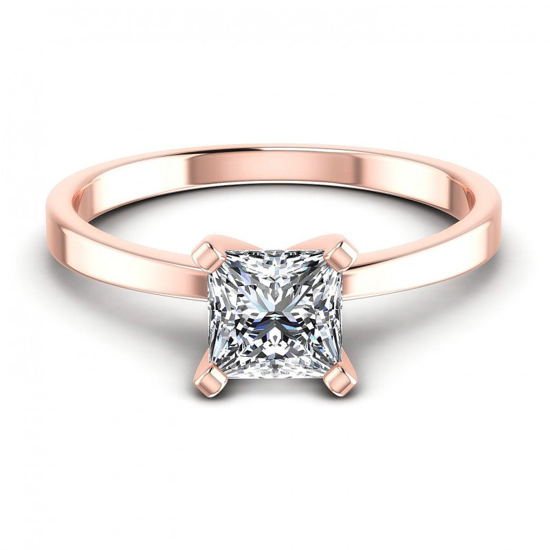 Princess Cut Diamonds Solitaire Ring in 18KT Yellow Gold