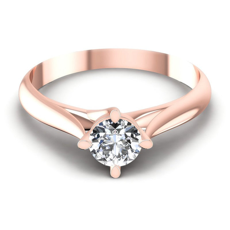 Round Diamonds 0.35CT Solitaire Ring in 18KT Yellow Gold