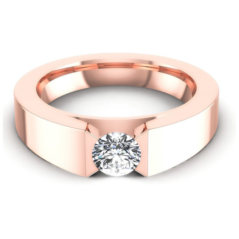 Round Cut Diamonds Mens Ring in 18KT Yellow Gold