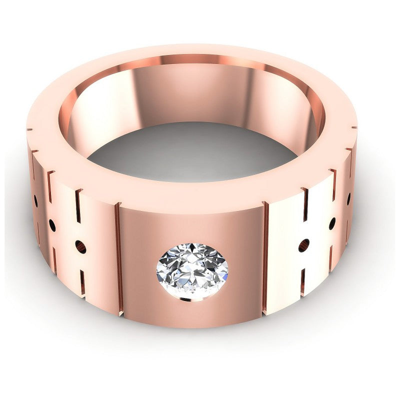 Round Cut Diamonds Mens Ring in 18KT Yellow Gold