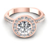 Round Diamonds 0.95CT Halo Ring in 18KT Yellow Gold
