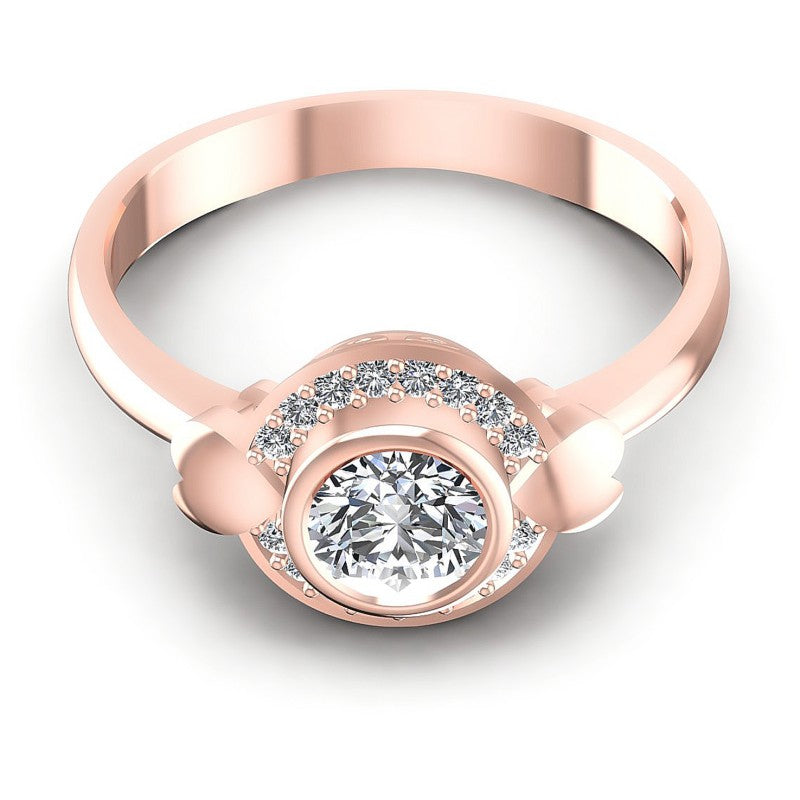 Round Diamonds 0.45CT Halo Ring in 18KT Yellow Gold