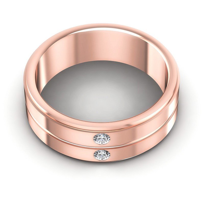 Round Diamonds 0.10CT Diamonds Wedding Band in 18KT Yellow Gold