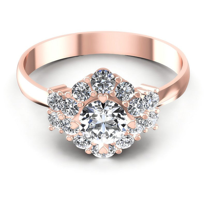 Round Diamonds 0.90CT Halo Ring in 18KT Yellow Gold