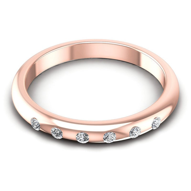 Round Diamonds 0.10CT Diamonds Wedding Band in 18KT Yellow Gold