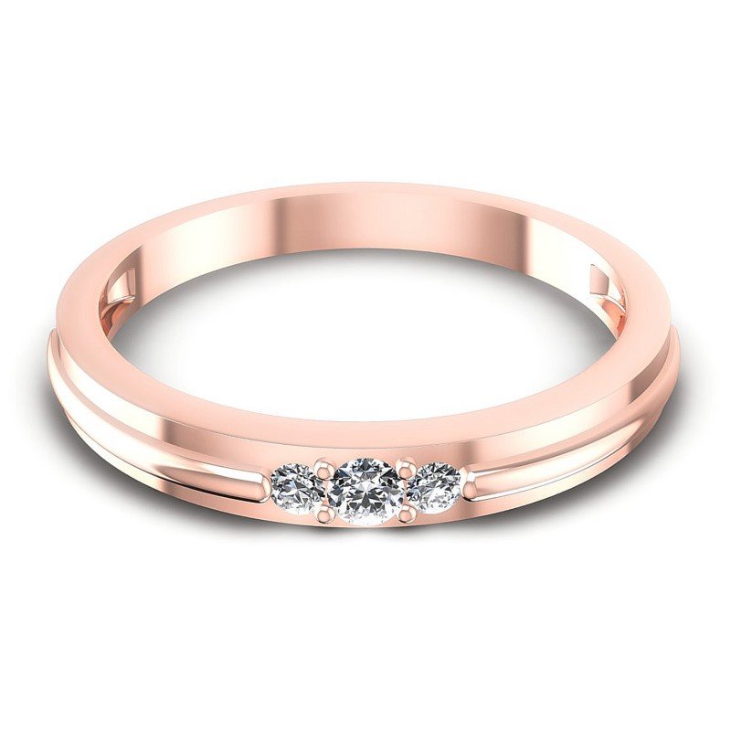Round Diamonds 0.10CT Diamonds Wedding Band in 18KT Yellow Gold