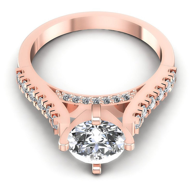 Round Diamonds 0.75CT Engagement Ring in 18KT Yellow Gold