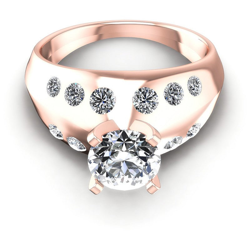 Round Diamonds 0.95CT Engagement Ring in 18KT Yellow Gold