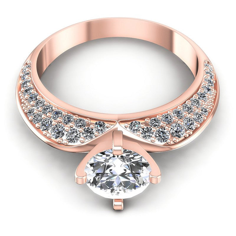 Round Diamonds 1.00CT Engagement Ring in 18KT Yellow Gold