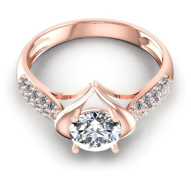 Round Diamonds 0.65CT Engagement Ring in 18KT Yellow Gold