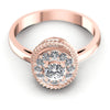 Round Diamonds 0.50CT Halo Ring in 18KT Yellow Gold