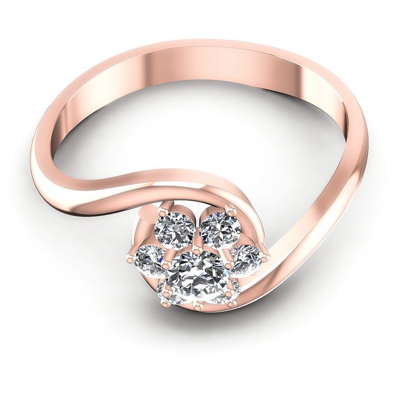 Round Diamonds 0.45CT Fashion Ring in 18KT Yellow Gold