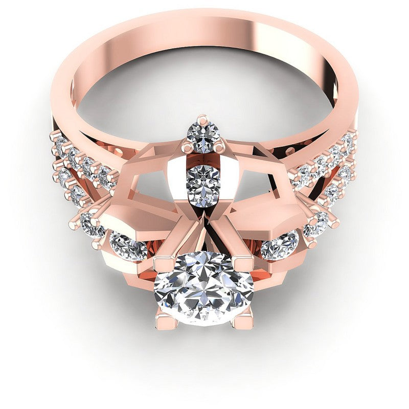 Round Diamonds 1.00CT Engagement Ring in 18KT Yellow Gold