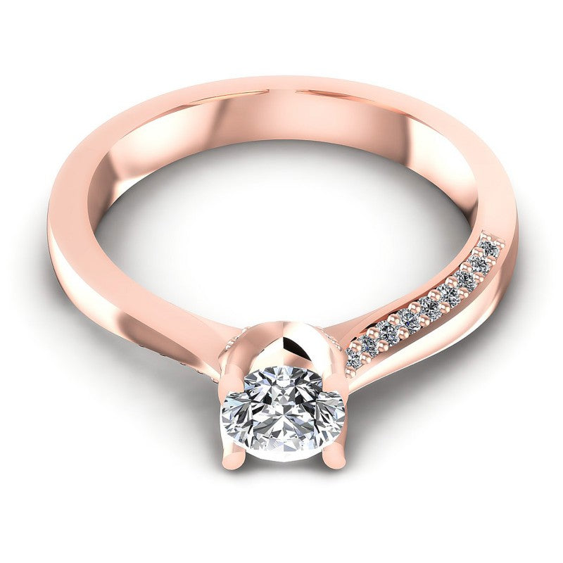 Round Diamonds 0.55CT Engagement Ring in 18KT Yellow Gold