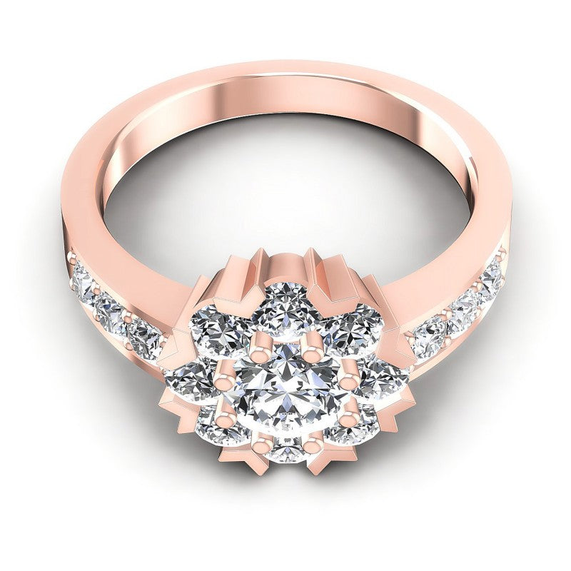 Round Diamonds 1.20CT Halo Ring in 18KT Yellow Gold