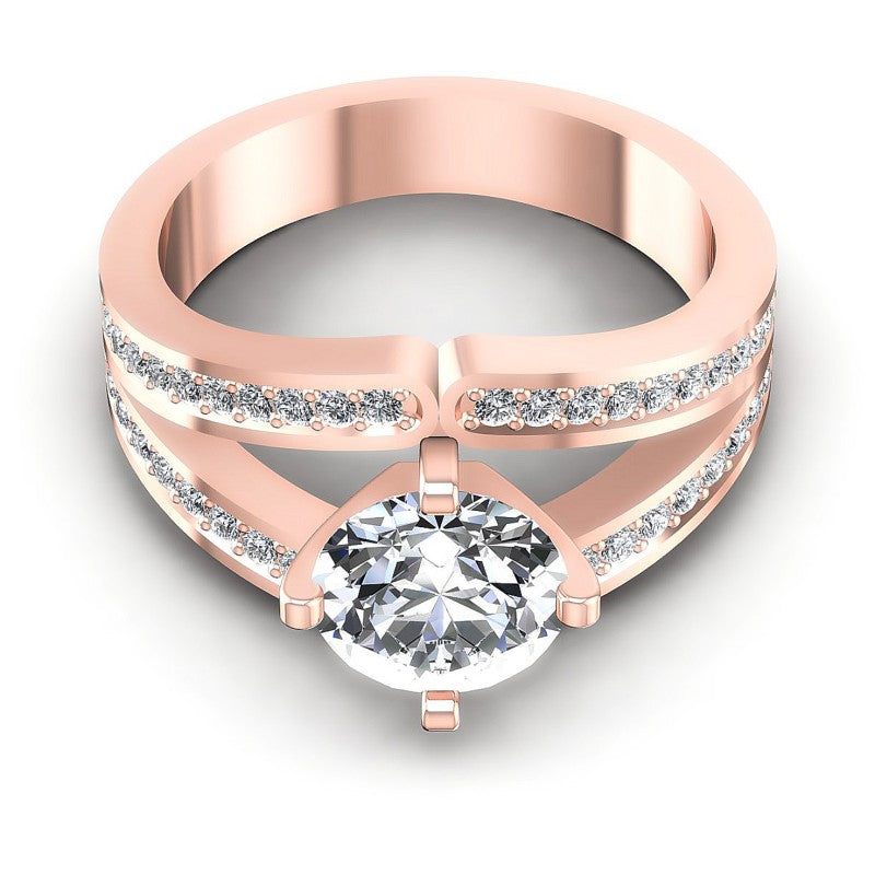Round Diamonds 0.65CT Engagement Ring in 18KT Yellow Gold