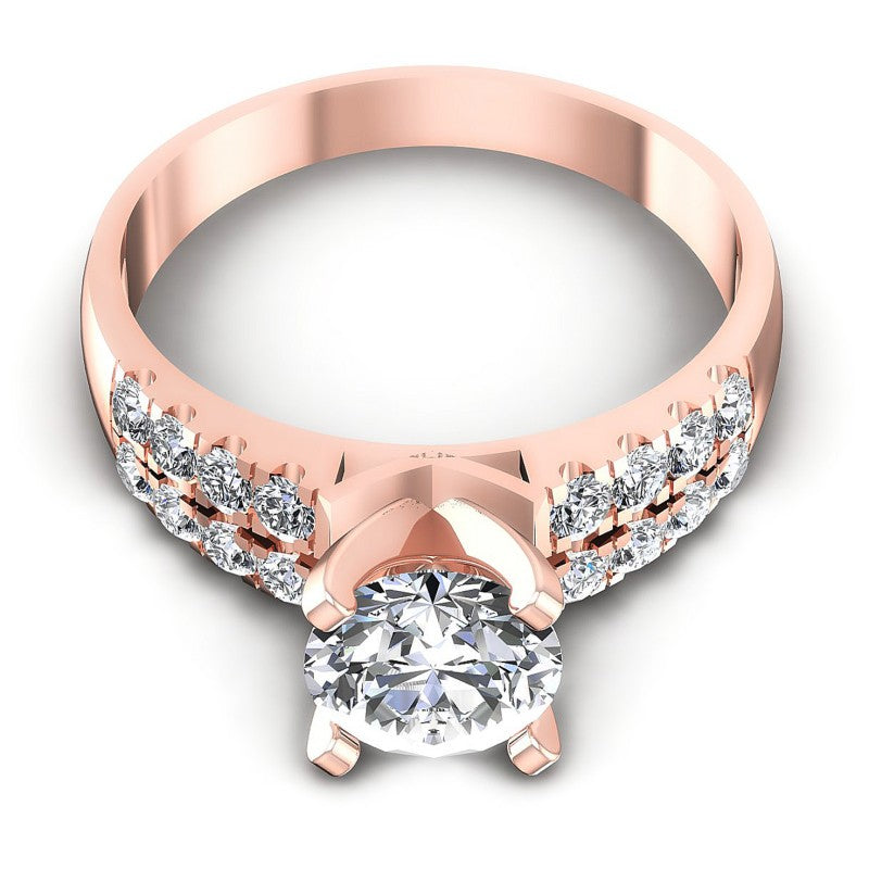 Round Diamonds 0.75CT Engagement Ring in 18KT Yellow Gold