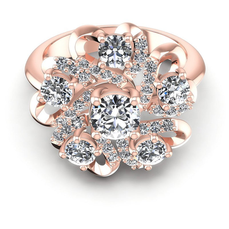 Round Diamonds 1.35CT Engagement Ring in 18KT Yellow Gold