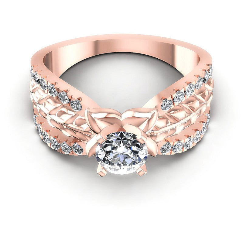 Round Diamonds 0.65CT Engagement Ring in 18KT Yellow Gold