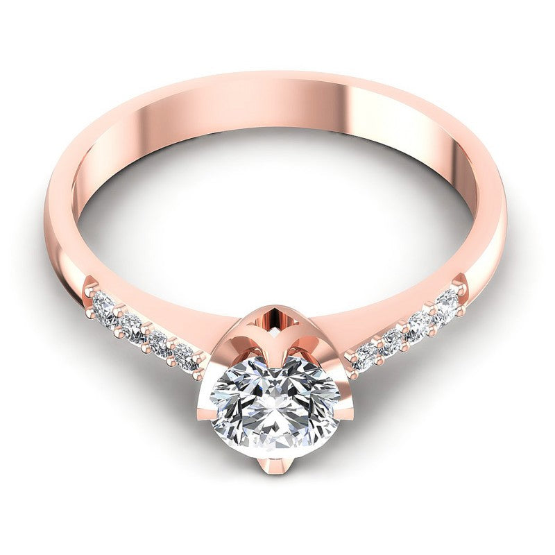 Round Diamonds 0.50CT Engagement Ring in 18KT Yellow Gold