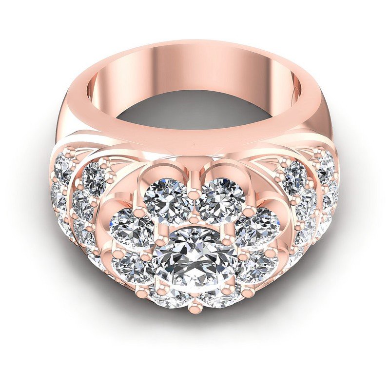 Round Diamonds 3.15CT Fashion Ring in 18KT Yellow Gold