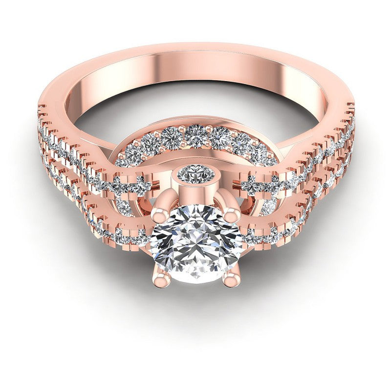 Round Diamonds 1.00CT Engagement Ring in 18KT Yellow Gold