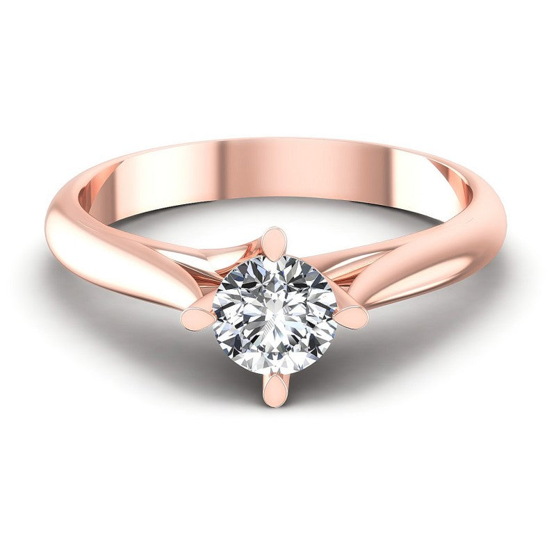 Round Diamonds 0.35CT Solitaire Ring in 18KT Yellow Gold
