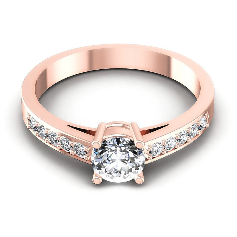 Round Diamonds 0.50CT Engagement Ring in 18KT Yellow Gold