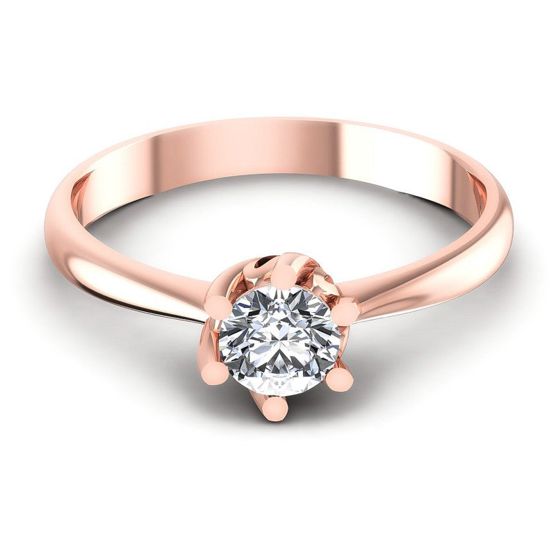 Round Diamonds 0.35CT Solitaire Ring in 18KT Yellow Gold