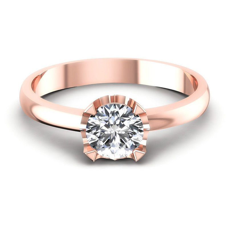 Round Diamonds 0.35CT Solitaire Ring in 18KT Yellow Gold
