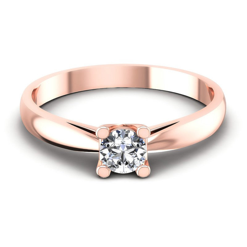 Round Diamonds 0.35CT Solitaire Ring in 18KT Yellow Gold